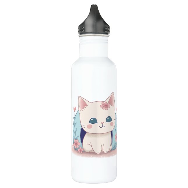 World's Best Foster Mom Cute, Happy Kitten 710 Ml Water Bottle (Left)