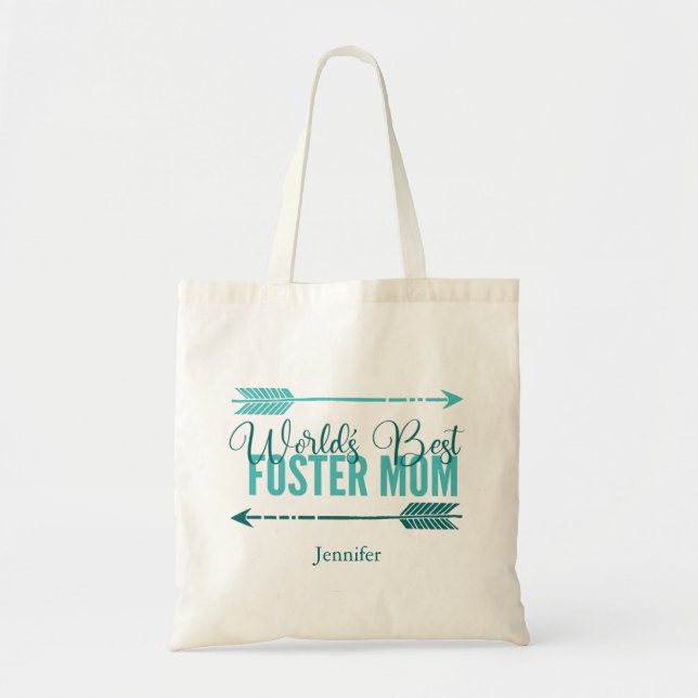 World's Best Foster Mom Cute Personalized Gift Tote Bag (Front)