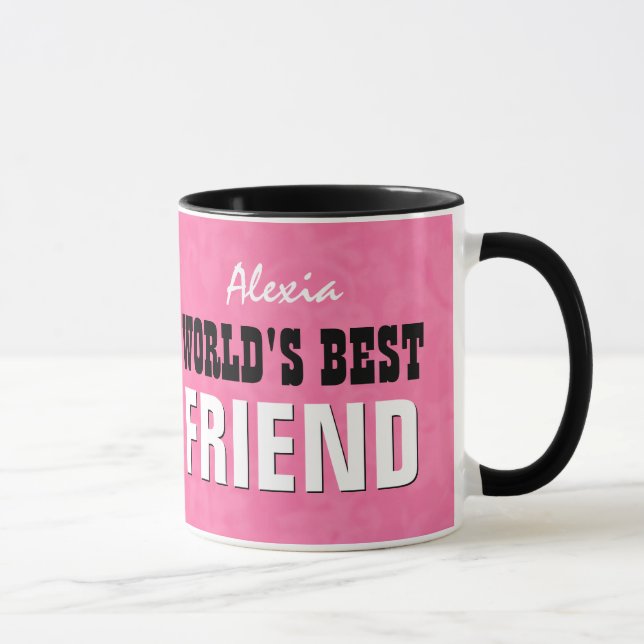 World's Best FRIEND Pink Grunge V25 Mug (Right)