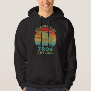Worlds Best Frog Catcher, Retro Vintage Frog Lover Hoodie
