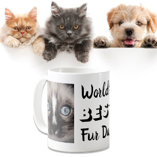 World's Best Fur Dad Personalized Photos Coffee Mug