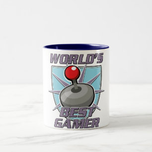 World's best gamer retro logo Two-Tone coffee mug