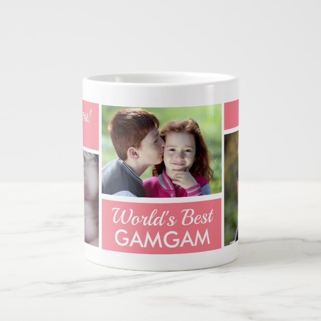 World's Best Gamgam Photo Collage Giant Coffee Mug (Front)