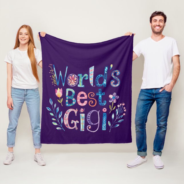 World's BEST GIGI Grandma Gift Birthday Christmas  Fleece Blanket (In Situ)