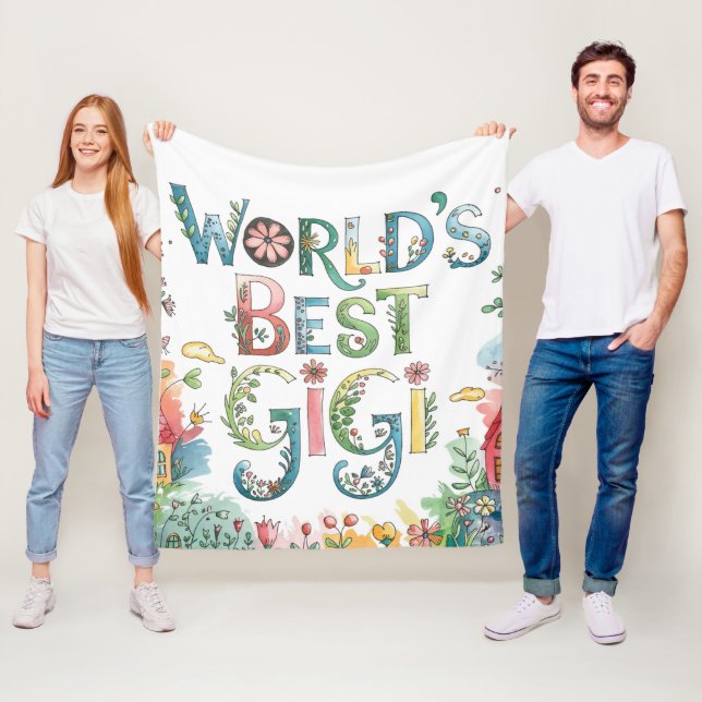 World's BEST GIGI Grandma Gift Birthday Christmas  Fleece Blanket (In Situ)