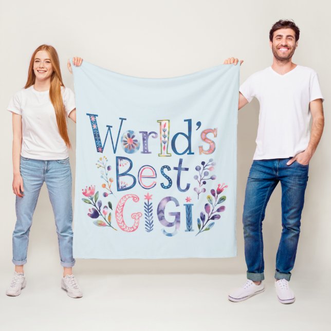 World's BEST GIGI Grandma Gift Birthday Christmas  Fleece Blanket (In Situ)