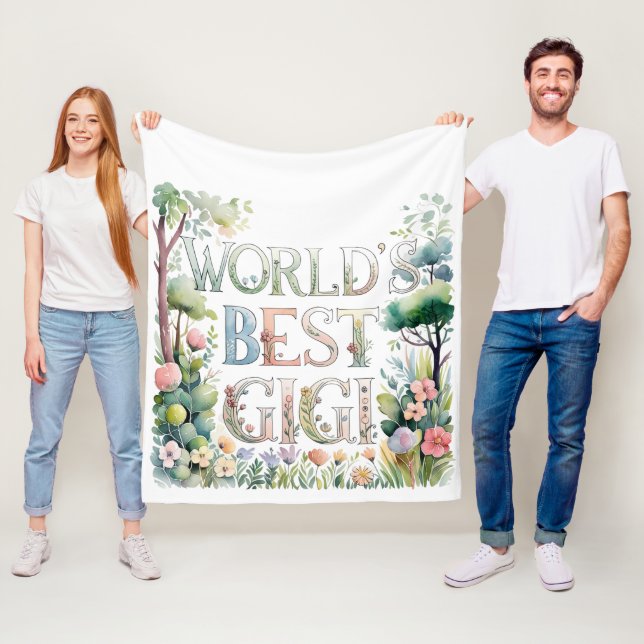 World's BEST GIGI Grandma Gift Birthday Christmas  Fleece Blanket (In Situ)