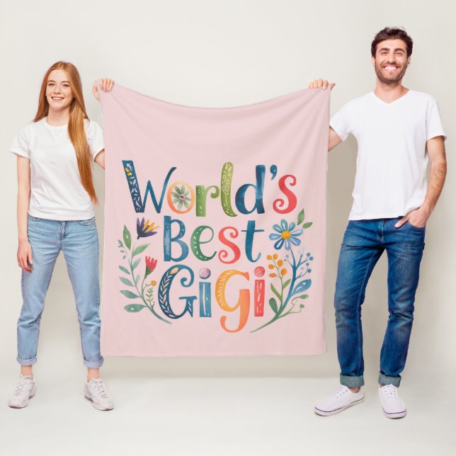 World's BEST GIGI Grandma Gift Birthday Christmas  Fleece Blanket (In Situ)