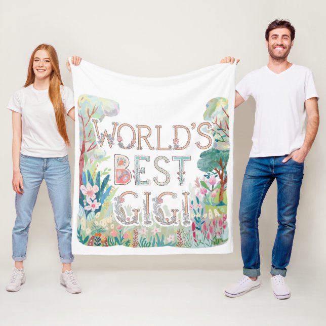 World's BEST GIGI Grandma Gift Birthday Christmas  Fleece Blanket (In Situ)