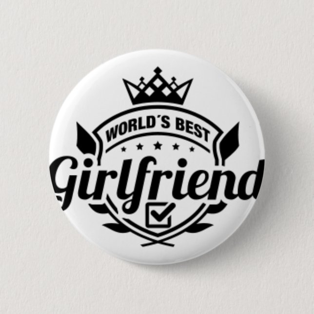 WORLDS BEST GIRLFRIEND 2 INCH ROUND BUTTON (Front)