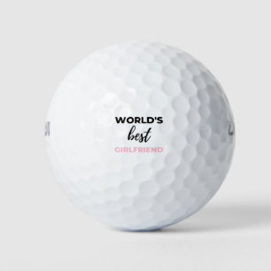 World's Best Girlfriend Black Golf Balls