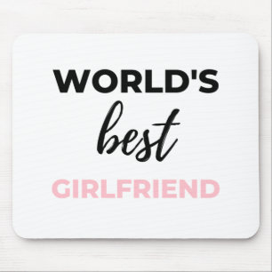 World's Best Girlfriend Black Mouse Pad