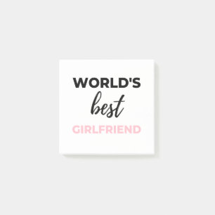 World's Best Girlfriend Black Post-it Notes