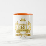 World's Best Girlfriend Fun Gold Two-Tone Coffee Mug<br><div class="desc">The perfect gift for the world's best girlfriend. Personalize the name to create a unique gift. A perfect way to show her how amazing she is every day. Designed by Thisisnotme©</div>