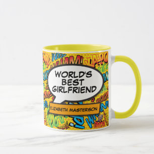 World's Best Girlfriend Fun Modern Comic Book Mug