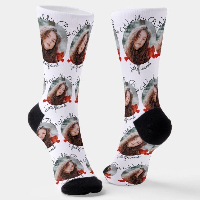 World's Best Girlfriend - Photo Template Socks (Angled)