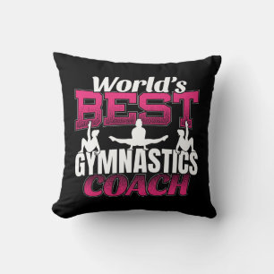 World's Best Girls Gymnastics Coach Throw Pillow
