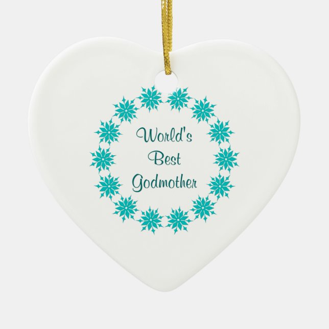 World's Best Godmother Ceramic Ornament (Front)