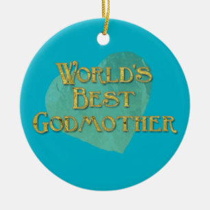 World's Best Godmother Ceramic Ornament