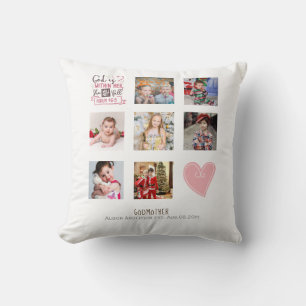 Worlds Best Godmother Cute Photo Collage Throw Pil Throw Pillow