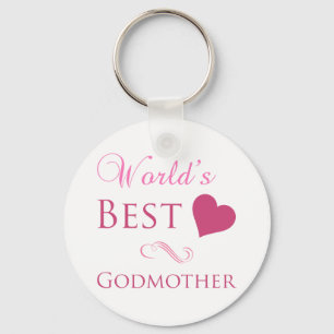 World's Best Godmother (Heart) Keychain