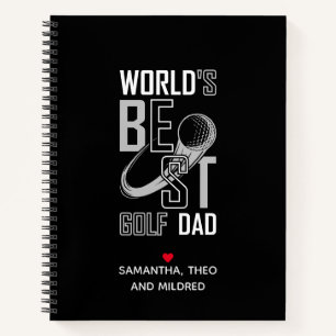 World's Best Golf Dad Black and White Dad Gift Notebook