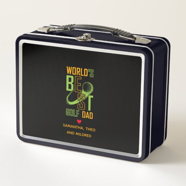 World's Best Golf  Dad | Dad Gifts Metal Lunch Box (Front)