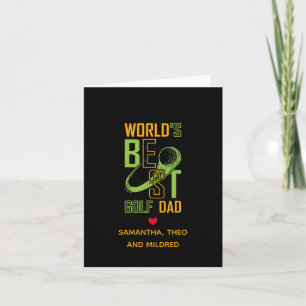 World's Best Golf  Dad   Dad Gifts Note Card
