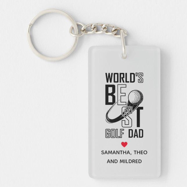 World's Best Golf Dad – Funny & Thoughtful Gift Keychain (Front)
