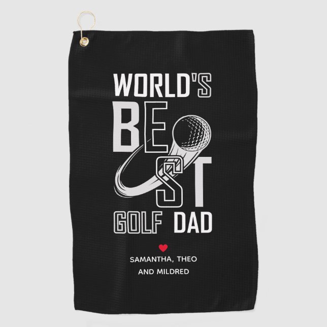 World's Best Golf Dad – Funny & Thoughtful Gift Towel (Front)