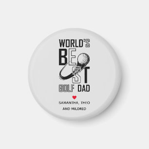 World's Best Golf  Dad   White Dad Gifts Magnet
