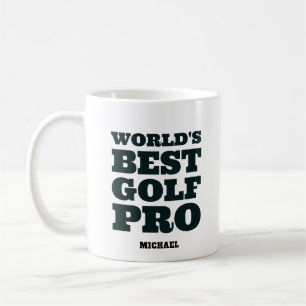 World's Best Golf Pro Custom Name Coffee Mug