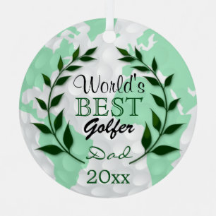 World's Best Golfer ⛳ - Personalize   DIY Text Cer Metal Ornament