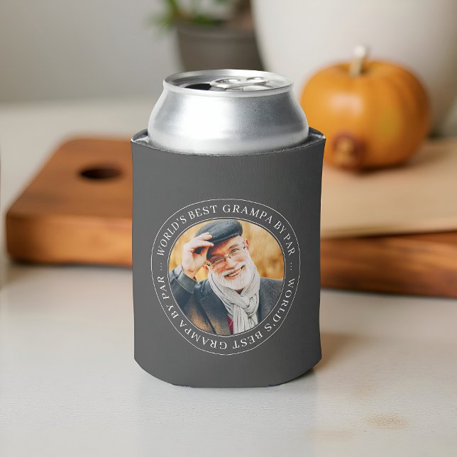 World's Best Grampa By Par Classic Simple Photo Can Cooler (Creator Uploaded)