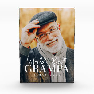 World's Best Grampa Since 20XX Modern Chic Photo Block