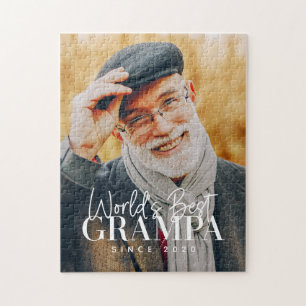 World's Best Grampa Since 20XX Modern Chic Photo Jigsaw Puzzle