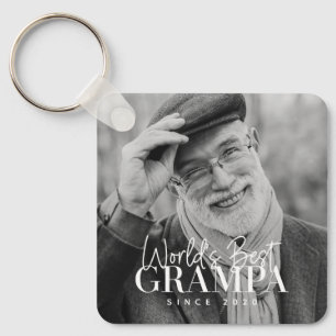 World's Best Grampa Since 20XX Modern Chic Photo Keychain