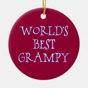 World's Best Grampy Dark Red Ceramic Ornament