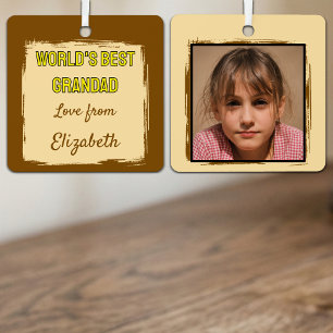 World's Best Grandad 1 photo brown Metal Ornament