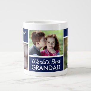World's Best Grandad Photo Collage Large Coffee Mug