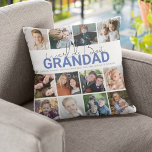 Worlds Best Grandad | Photo Collage Throw Pillow<br><div class="desc">Unique grandkids 12 photo collage pillow makes the perfect gift for any grandparent,  featuring text that reads 'WORLDS BEST GRANDAD'  and THE GRANDCHILDRENS NAMES. The editable font styles,  sizes and background colour can be changed by clicking on the customize further link after personalizing.</div>