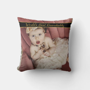 World's Best Grandaddy Photo Throw Pillow