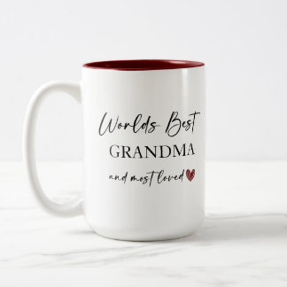 World's Best Grandma and Most Loved Photo Gift Two-Tone Coffee Mug