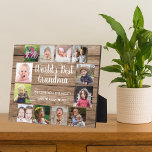 World's Best Grandma Grandkids 12 Photo 8" x 10" Plaque<br><div class="desc">Create your own photo collage  plaque  with 12 of your favourite pictures on a wood texture background .Personalize with grandkids photos . Makes a treasured keepsake gift for grandma for birthday, mother's day, grandparents day, etc</div>