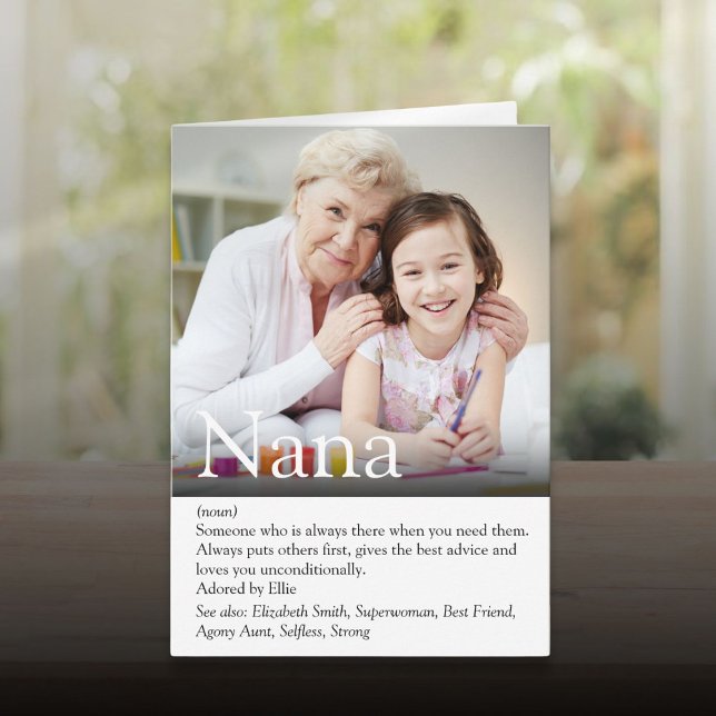 World's Best Grandma Grandmother Definition Photo Card (World's Best Grandma Grandmother Definition Photo Card)