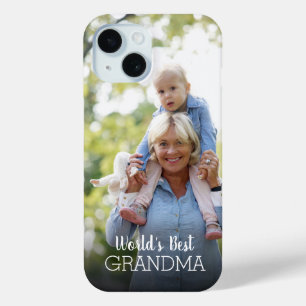 World's Best Grandma Mother's Day Custom Photo iPhone 15 Case