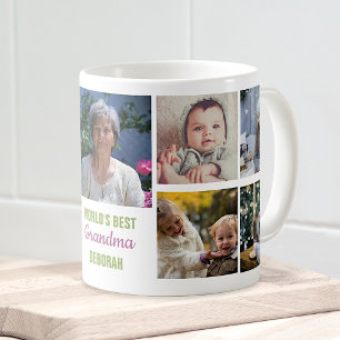 World's Best Grandma Name Instagram Photo Collage Coffee Mug