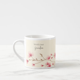 World's Best Grandma - Pastel Floral Personalized Espresso Cup