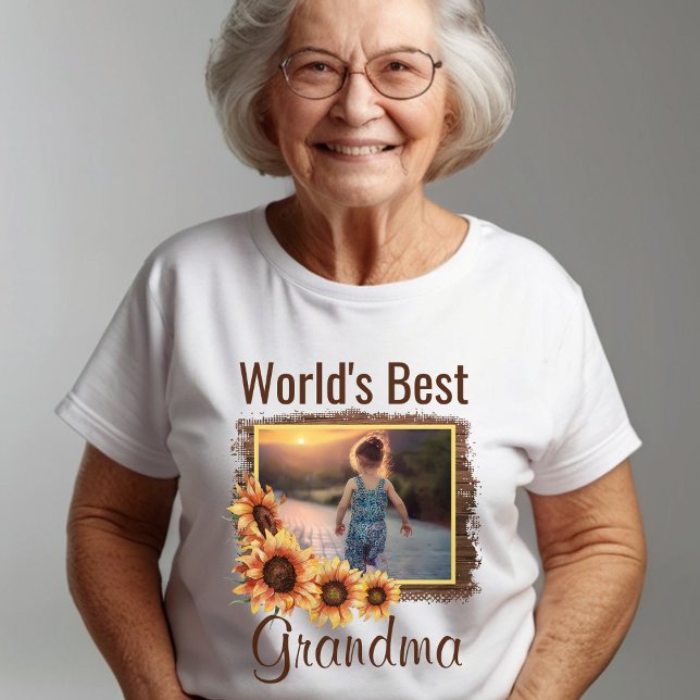 World's Best Grandma Personalized Photo T-Shirt (Creator Uploaded)