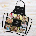 World's Best Grandma Photo Collage Black Apron<br><div class="desc">A nice keepsake gift for the best grandma in the world. Personalize this photo collage black apron with 8 pictures of her grandchildren, children, other family members, pets, etc. Customize "World's Best Grandma" and whether she is called "Grandma, " "Nana, " "Abuela, " etc., and add her grandkid's names as...</div>